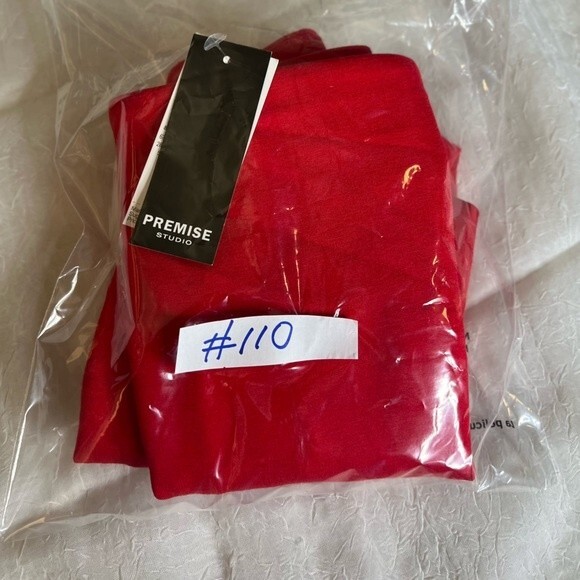 NWT Premise Studio Red Knit Midi Skirt Size 10 - Picture 15 of 15